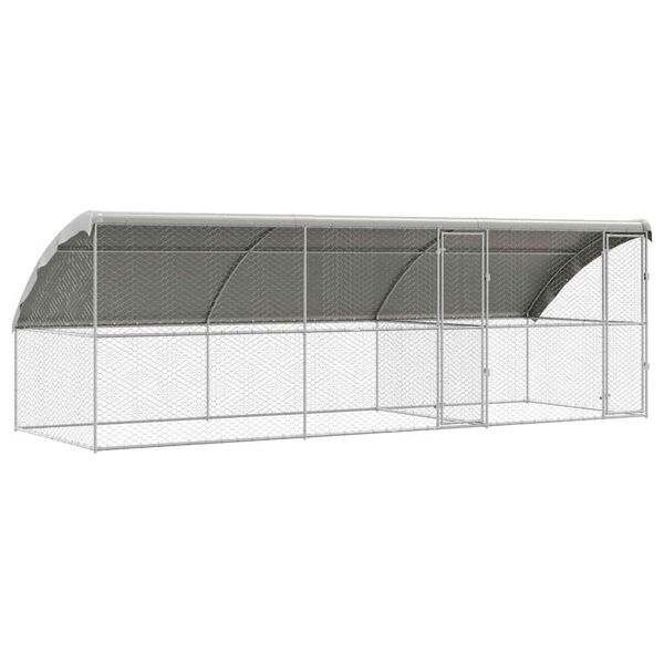 vidaXL Refugio para perros 3 pcs Plateado 6 x 2 x 2 m