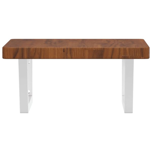 vidaXL Estante de lavabo de pared de acero y madera maciza de roble