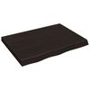 vidaXL Tablero mesa madera roble tratada marr&oacute;n oscuro 80x60x(2-6) cm
