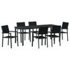 vidaXL Conjunto de Comedor de Jard&iacute;n 7 pcs Negro