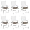 vidaXL Cojines de silla de jard&iacute;n 6 uds tela Oxford taup&eacute; 40x40x4 cm