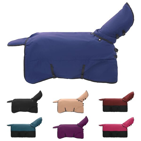 vidaXL Manta para Caballo Verde Oscuro y Negro 145 cm Poli&eacute;ster