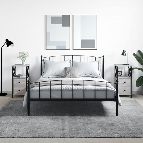 vidaXL Mesitas noche 2 uds madera ingenier&iacute;a gris Sonoma 34x35,5x70 cm