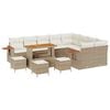 vidaXL Conjunto de sof&aacute;s de jard&iacute;n 13 uds. Beige rat&aacute;n sint&eacute;tico
