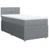 vidaXL Cama box spring con colch&oacute;n tela gris claro 90x200 cm