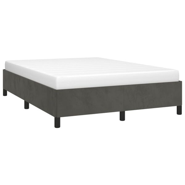 vidaXL Estructura de cama sin colch&oacute;n terciopelo gris oscuro 140x190cm