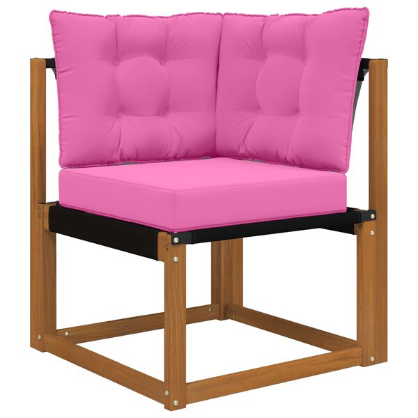 vidaXL Coj&iacute;n para sof&aacute; de exterior 3 pcs Rosa Poli&eacute;ster