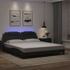 vidaXL Estructura de cama Viana con LED sin colch&oacute;n negro 180x200cm