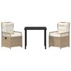 vidaXL Conjunto de Comedor de Jard&iacute;n 3 pcs Beige y crema