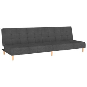vidaXL Sof&aacute; cama de 2 plazas tela gris oscuro