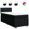 vidaXL Cama box spring con colch&oacute;n tela negro 90x190 cm