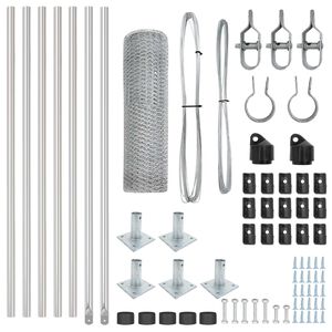 vidaXL Poste de Valla Plateado