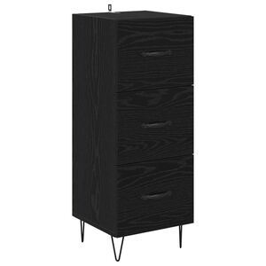 vidaXL Vitrina Roble negro 34 x 34.5 x 90 cm Madera de ingenier&iacute;a