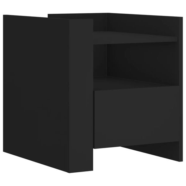 vidaXL Mesita de noche madera de ingenier&iacute;a negro 45x50x50 cm
