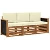 vidaXL Juegos de sof&aacute;s 3 uds. Madera de Acacia S&oacute;lida