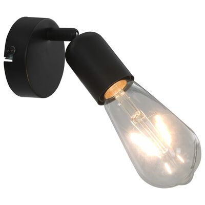vidaXL Lámpara focos 2 uds con bombillas de filamento 2W negro E27