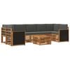 vidaXL Conjunto de sof&aacute;s de exterior 8 pcs Natural y Antracita