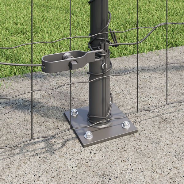 vidaXL Valla con Poste Gris 1,4 x 10 m Acero y PVC