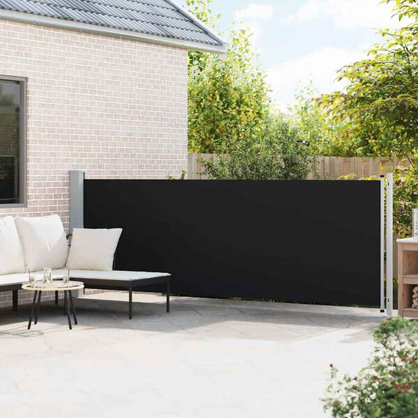 vidaXL Toldo lateral retr&aacute;ctil para patio negro 140x600 cm