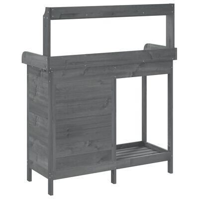 vidaXL Mesa para macetas y armario madera abeto gris 110,5x45x124,5 cm
