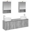 vidaXL Juego de Muebles de Ba&ntilde;o 5 pcs Sonoma gris Madera de ingenier&iacute;a