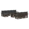vidaXL Conjunto de sof&aacute;s de jard&iacute;n 11 uds. Gris y Gris Oscuro