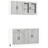 vidaXL Conjunto de armarios de cocina de 4 piezas Lucca Sonoma gris