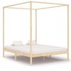 vidaXL Cama con dosel 2 cajones madera maciza pino 160x200 cm