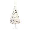 vidaXL &Aacute;rbol de Navidad preiluminado con luces y bolas blanco 150 cm
