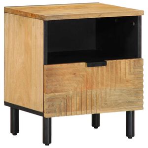 vidaXL Mesilla de noche marr&oacute;n 40x33x46 cm madera maciza mango