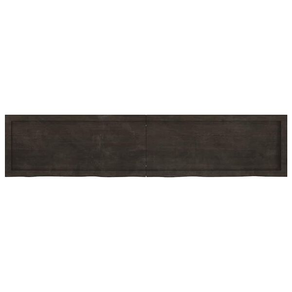 vidaXL Estante pared madera roble tratada marr&oacute;n oscuro 180x40x(2-4)cm