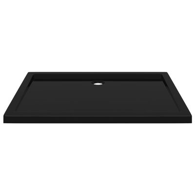 vidaXL Plato de ducha rectangular negro ABS 80x110 cm