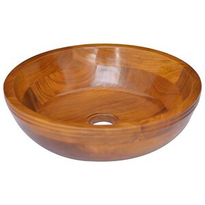 vidaXL Lavabo de madera maciza de teca &Phi;40x10 cm