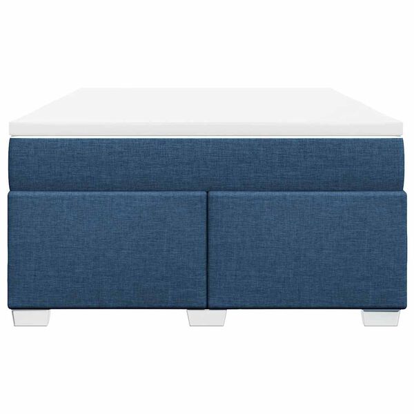 vidaXL Cama box spring con colch&oacute;n tela azul 140x190 cm