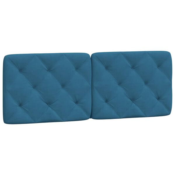 vidaXL Cabecero de cama acolchado terciopelo azul 140 cm