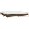 vidaXL Cama sin colch&oacute;n tela marr&oacute;n oscuro 200x200 cm