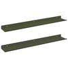 vidaXL Estante flotante 2 pcs Verde Oliva 60 x 8,5 x 2,5 cm Acero
