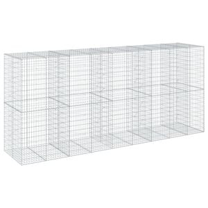 vidaXL Cesta de gaviones con cubierta hierro galvanizado 450x100x200cm