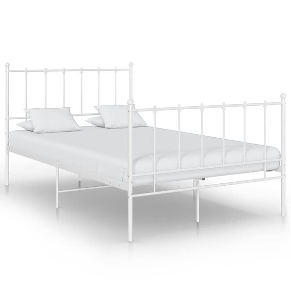 vidaXL Estructura de cama sin colch&oacute;n metal blanco 120x200 cm
