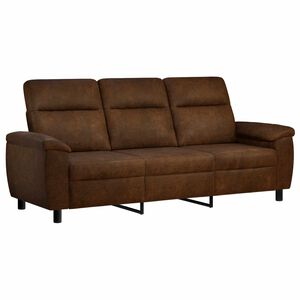 vidaXL Sof&aacute; Marr&oacute;n 214 x 90 x 95 cm Cuero de Suede Sint&eacute;tico