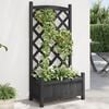 vidaXL Jardinera con enrejado madera maciza de abeto negro