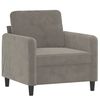 vidaXL Sill&oacute;n con taburete terciopelo gris claro 60 cm