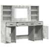 vidaXL Conjunto de mesa de vestidor con LED 3 pcs Gris Concreto