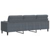 vidaXL Sof&aacute; de 3 plazas con cojines terciopelo gris oscuro 210 cm