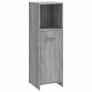 vidaXL Armario de ba&ntilde;o madera contrachapada gris Sonoma 30x30x95 cm