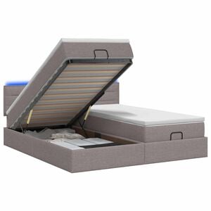 vidaXL Cama tipo otomana con colch&oacute;n y LED Topo 160 x 200 cm Tela