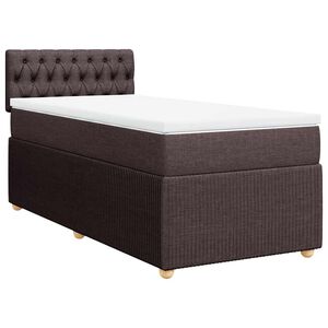 vidaXL Cama box spring con colch&oacute;n tela marr&oacute;n oscuro 80x200 cm