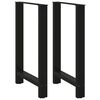 vidaXL Patas para mesa de bar negras (2 unidades, 60 x 90-91 cm, acero)