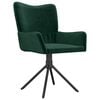 vidaXL Sillas de comedor giratorias 2 unidades terciopelo verde oscuro