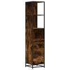 vidaXL Armario ba&ntilde;o madera contrachapada roble ahumado 35x37,5x166 cm